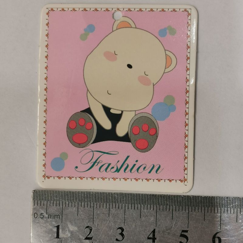 吊牌标签印刷 女装吊牌通用挂牌 衣服吊牌设计制作 高档 商标吊卡小熊图案