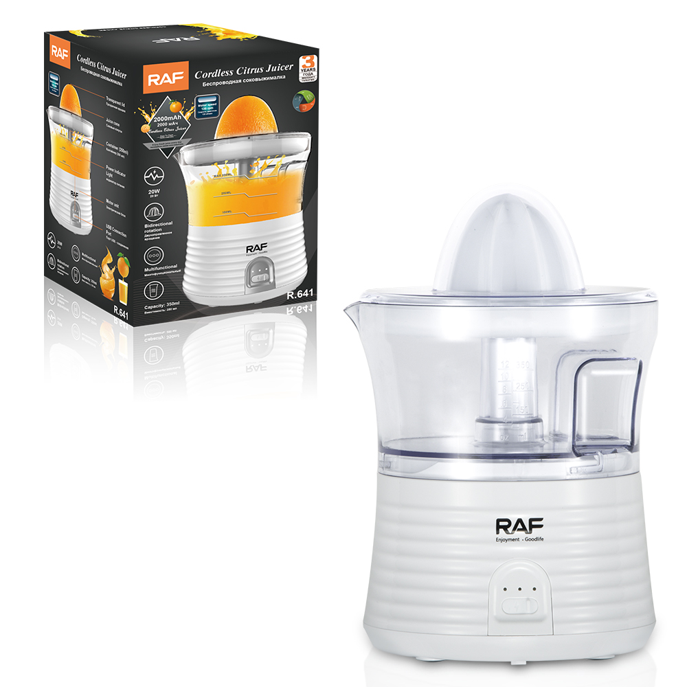 RAF European standard cross-border electric freshly squeezed orange machine, home automatic juice juicer, lemon and orange juice machine, wireless charging, 0.4L details Picture