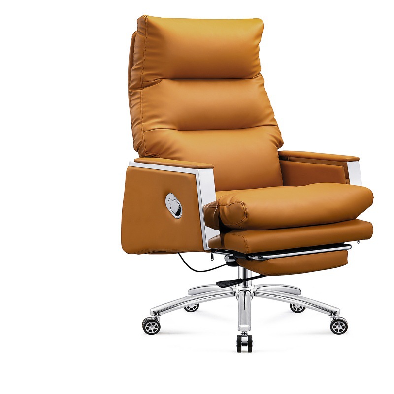Modern reclining home leather computer chairs for bosses, wholesale from manufacturers, comfortable and not tiring to sit on for a long time. Business computer chairs, boss chairs, height-adjustable supervisor and manager chairs, home chairs, comfortable and long-lasting sitting seats, backrest swivel chairs for office use Item Picture