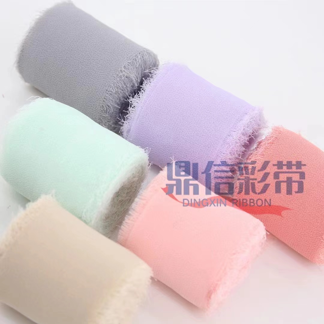 Dingxin Korean webbing Handmade DIY hand-torn fringed box clothing, hair clips, bows simple and high-end hair accessory materials new INS style Specification image