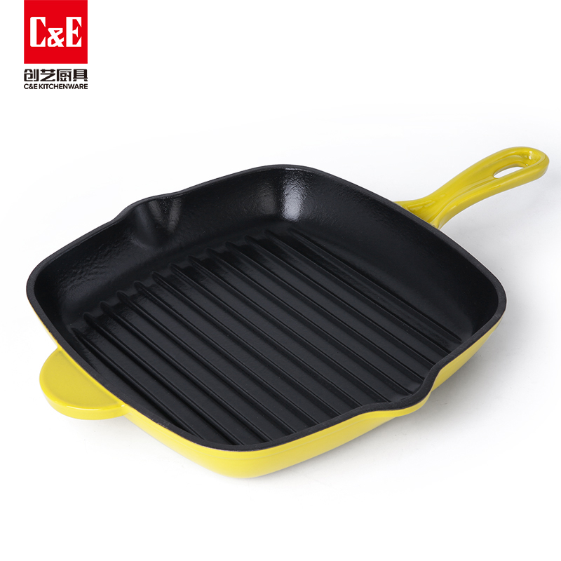 C&E Creative Enamel Cast Iron 7-piece set, suitable for frying steaks, milk POTS, soup POTS of different capacities, multi-functional kitchen POTS, stewing, boiling, braising, gas and open flame stoves pic 8