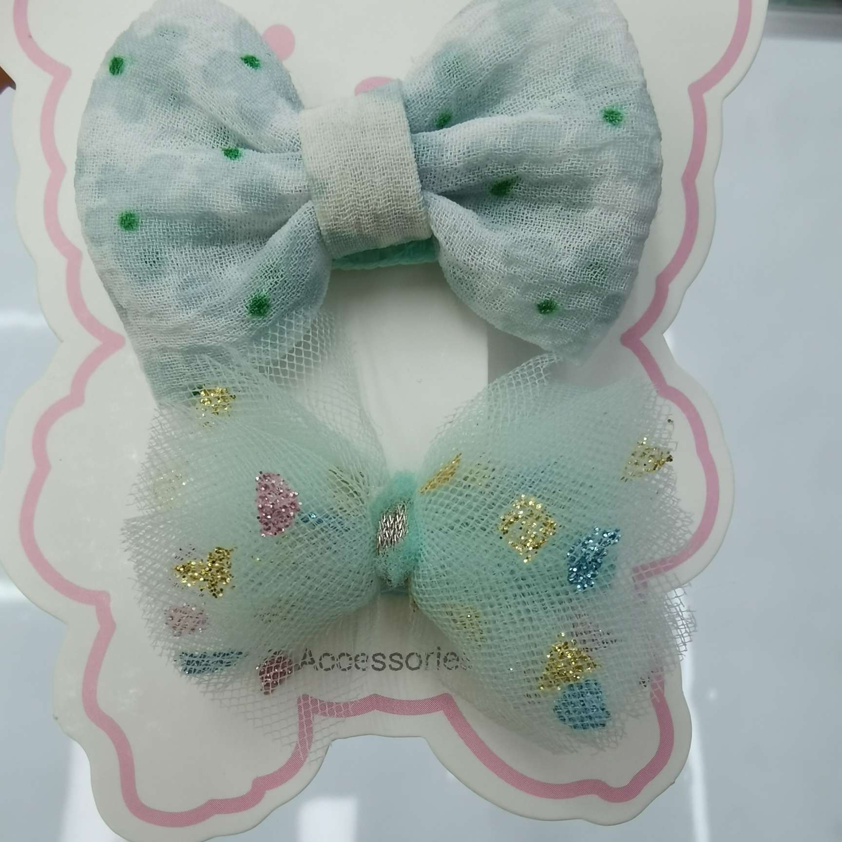 2024 New Children's dot yarn hair clip, hairpin and hair band set, exquisite headwear and hair accessories, fashionable and cute wig styling decorations, hairpins and hair clips Specification image