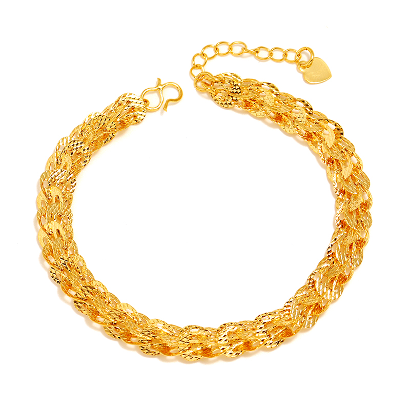 The ancient techniques of Japanese and Korean jewelry are passed down for two generations. The phoenix tail bracelet is simple and elegant. The gold-plated Vietnamese sand gold peony flower bracelet is a grand gift for women and best friends. It won't fade for a long time