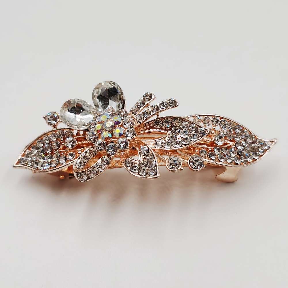 头饰发夹合金弹簧夹扎头发钢夹水晶发卡马尾夹时尚女士饰品精美发饰详情图2