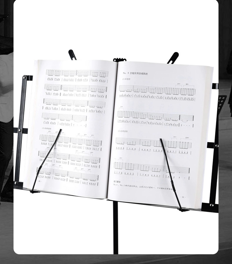 外贸批发厂家直销，升级加粗小谱架谱台乐谱架子古筝琴谱架吉他谱架通用折叠曲大谱架 。详情图15