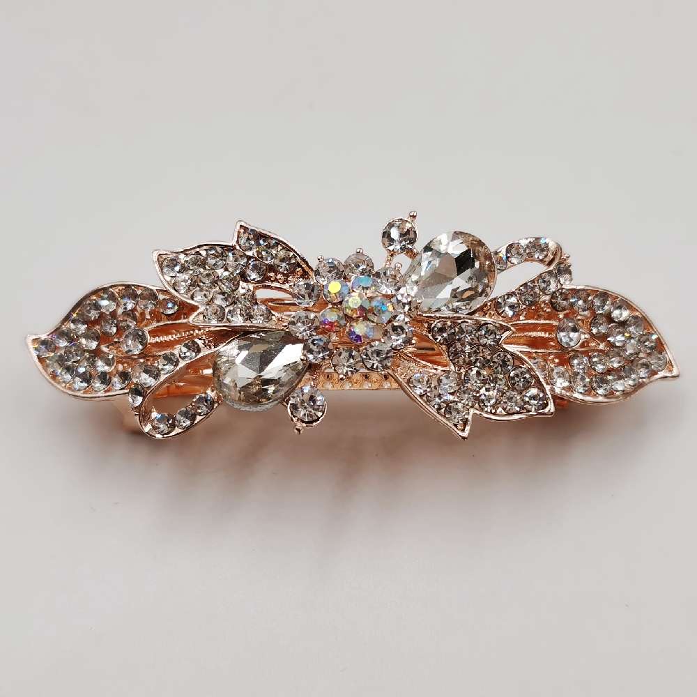 头饰发夹合金弹簧夹扎头发钢夹水晶发卡马尾夹时尚女士饰品精美发饰详情图4