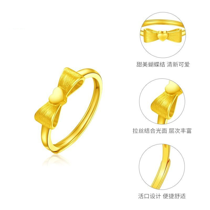 Vietnamese sand gold plated fugitive princess double heart women's ring, Pinduoduo best-selling ring, Japanese and Korean fashionable open heart women's ring, novel accessories Application Scenario