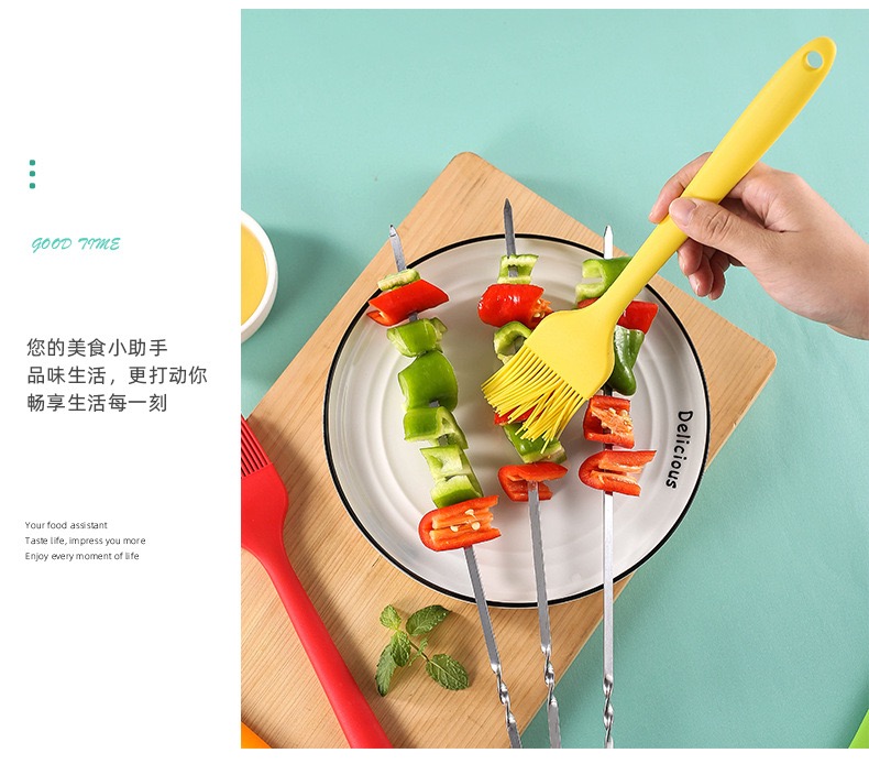 硅胶全包一体油刷淄博大号刷烤肉刷BBQ烧烤刷子料理刷DIY烘焙工具详情6