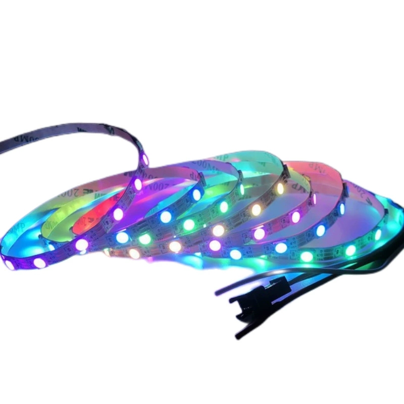 灯带热销5V5.5MM窄板WS2812B一米3060灯内置IC可编程 LED全彩幻彩灯带 流水灯带详情图10