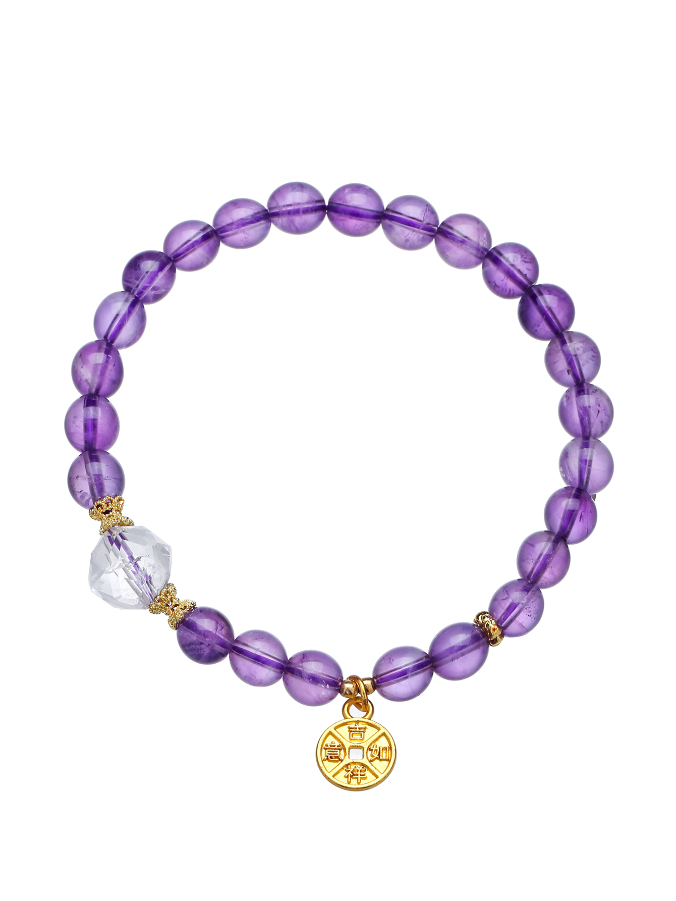 手串套装/紫檀手串/天然白水晶手串/手串紫金鼠/寺庙文创细节图