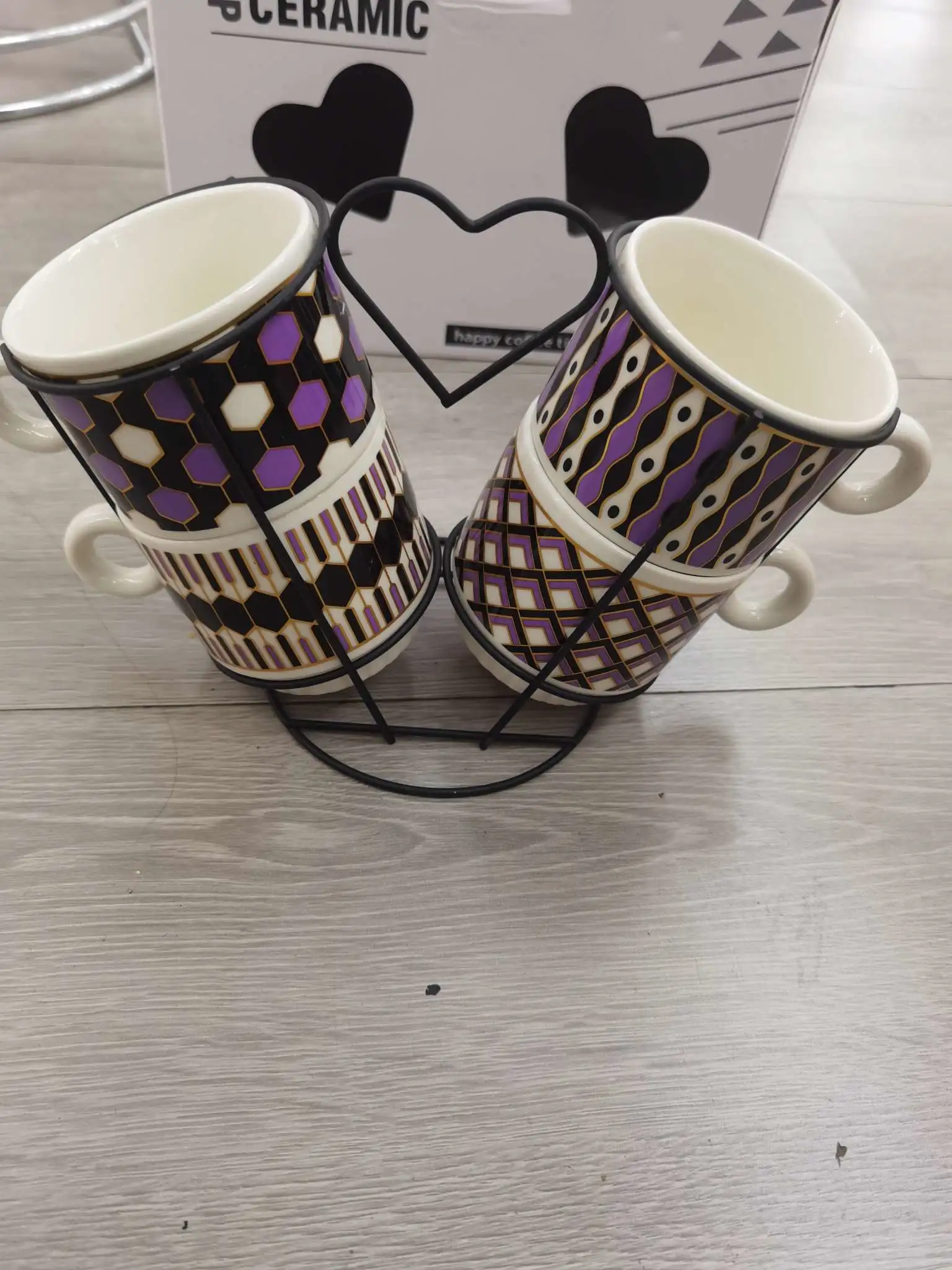 "Ceramic coffee cup, exquisite cup, coffee cup set, an essential item for elegant afternoon tea" Ceramic coffee cup, ceramic coffee cup, ironwork stacked cup, ceramic coffee cup, ceramic coffee cup detail image 6
