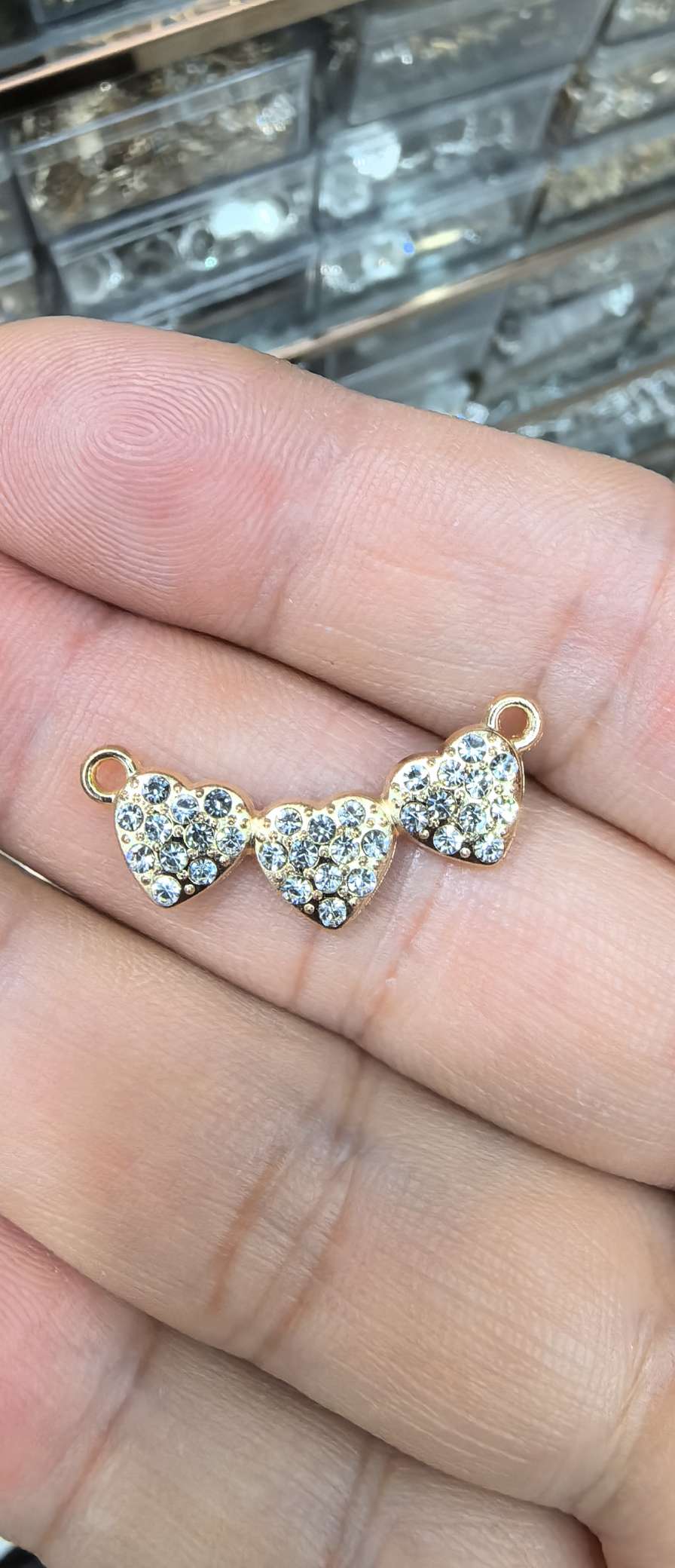 diy pendant accessories with three hearts