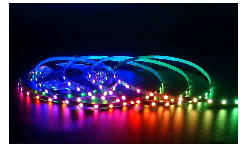 灯带热销5V5.5MM窄板WS2812B一米3060灯内置IC可编程 LED全彩幻彩灯带 流水灯带详情图7