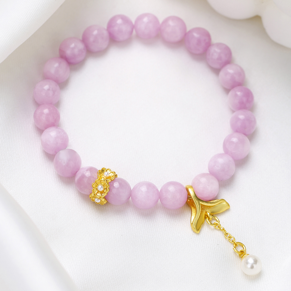 天然紫锂辉石手链搭配美人鱼吊坠手串手链首饰水晶手串珠手串女初美水晶手链