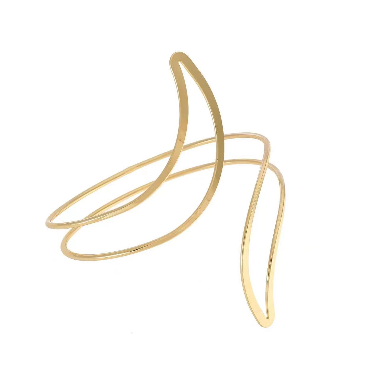 Cross-border best-selling item: Metal shining irregular shape adjustable opening ladies' metal arm bracelet arm ring bracelet Item Picture