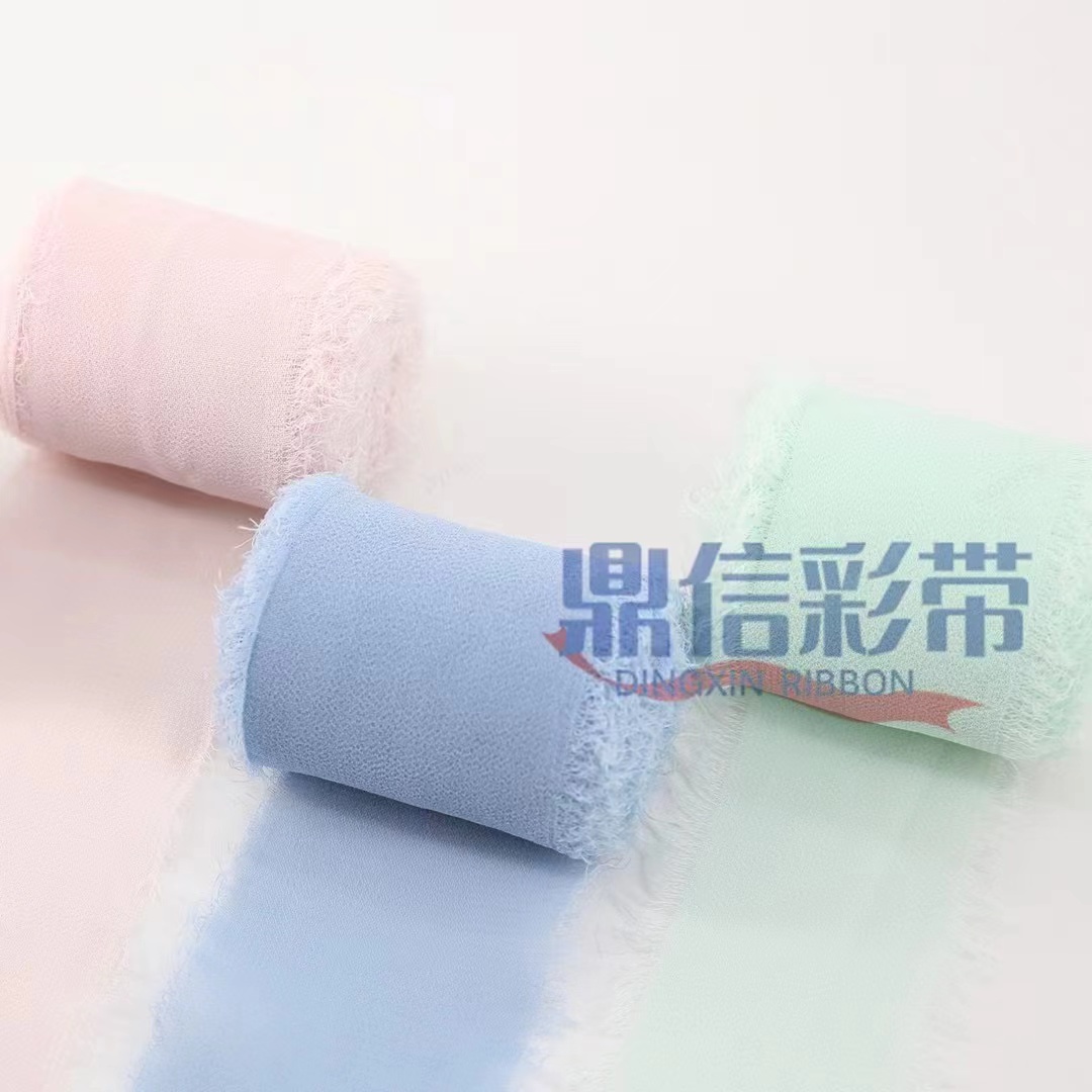 Dingxin Korean webbing Handmade DIY hand-torn fringed box clothing, hair clips, bows simple and high-end hair accessory materials new INS style Item Picture