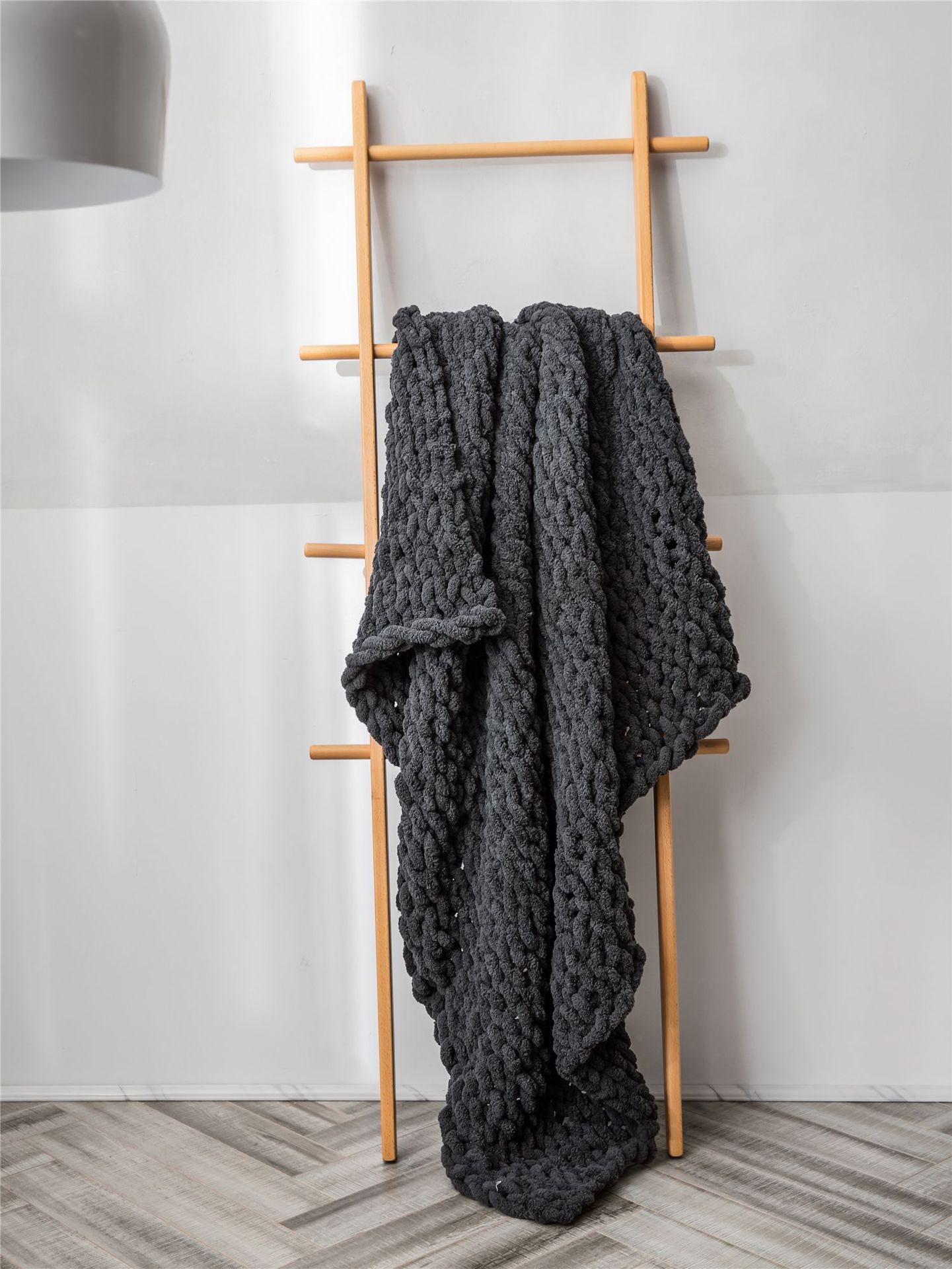 Coarse wool Blanket, hand-woven blanket, Chenille stick knitted blanket, sofa cover blanket 130*160cm, nap cover blanket blanket detail image 12