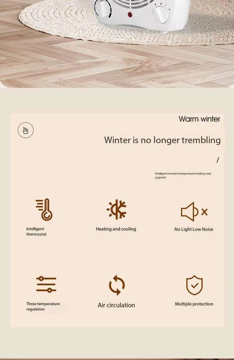 外贸出口暖风机家用卧室内小型节能电暖气办公室暖脚取暖器省电两用冷暖源浚厂家直销详情8
