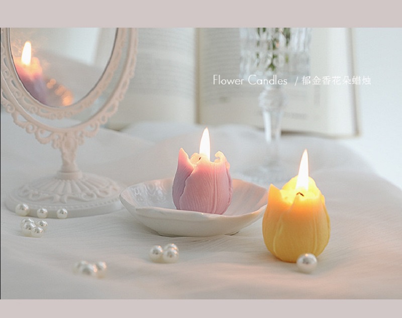 Tulip scented candles, creative gifts, handcrafted birthday presents, diy decorative items, flower candles, solid scented candles, scented aromatherapy, scented candles, home scented candles, scented aromatherapy sets, essential oil scented candles pic 4