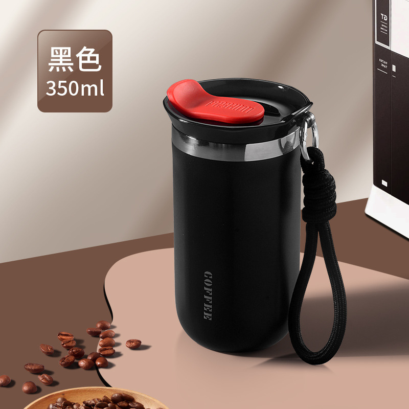 S98-YHSQ2200咖啡杯350ML不锈钢咖啡杯保温杯大容量双饮吸管水杯女高颜值保冷车载杯子男士咖啡杯咖啡杯保温杯详情图4