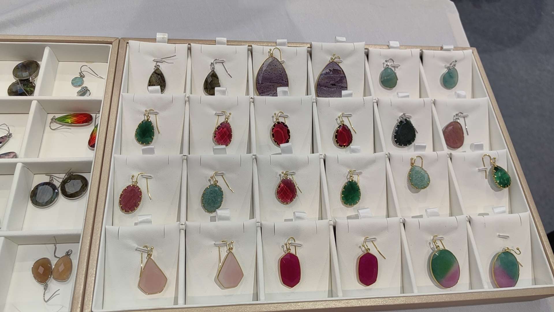 欧美流行不锈钢耳环，天然石耳饰图