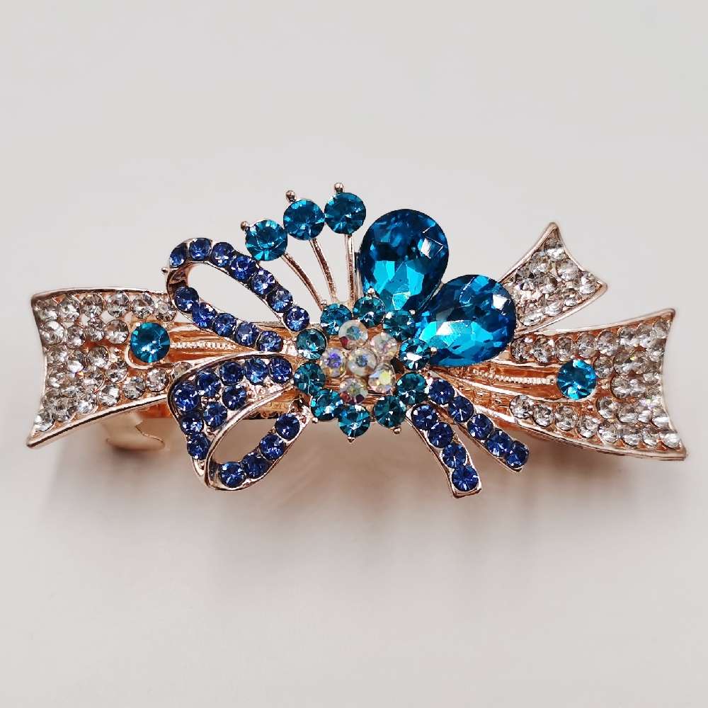 头饰发夹合金弹簧夹扎头发钢夹水晶发卡马尾夹时尚女士饰品精美发饰详情图3