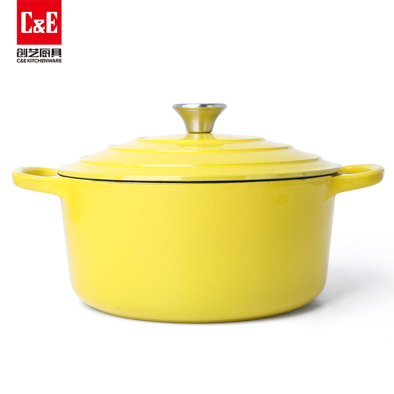 C&E Creative Enamel Cast Iron 7-piece set, suitable for frying steaks, milk POTS, soup POTS of different capacities, multi-functional kitchen POTS, stewing, boiling, braising, gas and open flame stoves pic 5