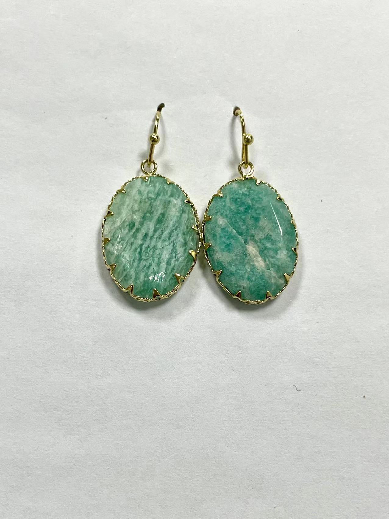 天然石耳环饰品 明星同款耳饰 精致耳环 时尚女士首饰 潮流耳饰品 不锈钢耳环