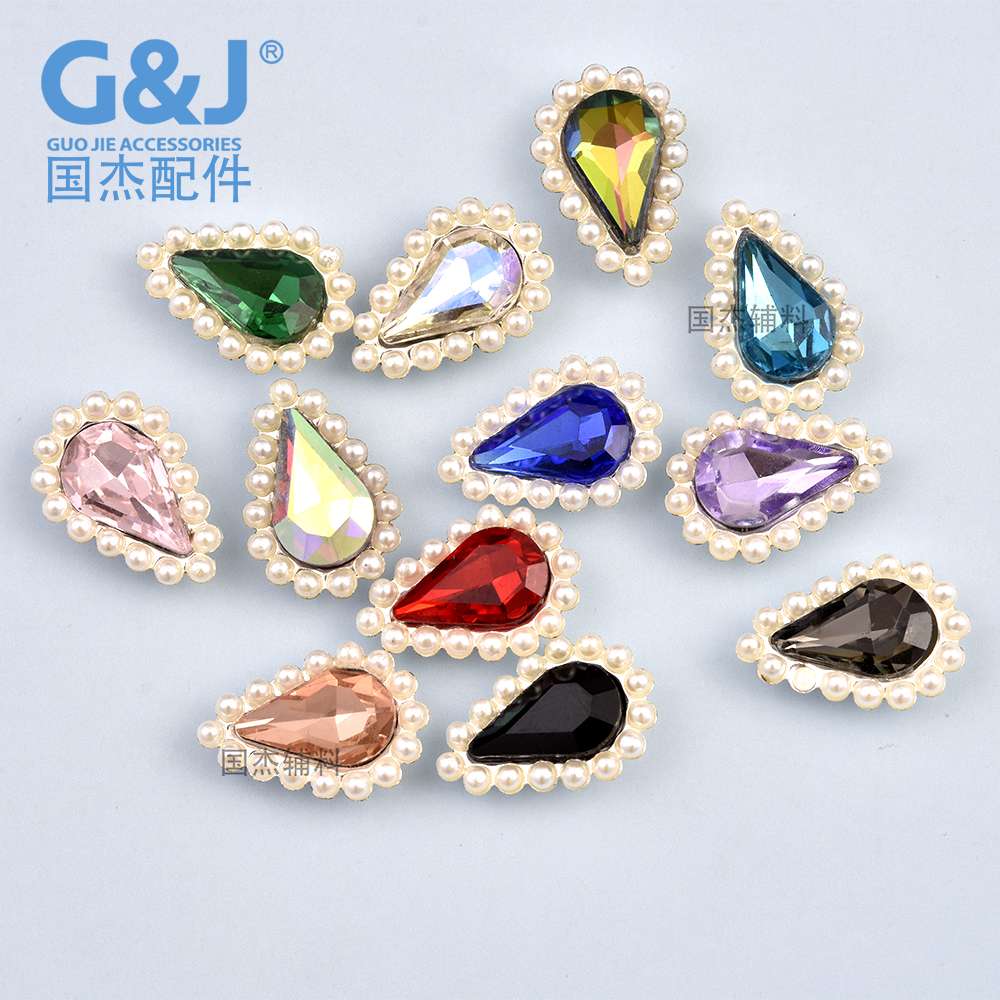 Taiwan A10*14 pointed oval drill acrylic drill handicraft clasp with flower egg shape imitation Taiwan acrylic Item Picture