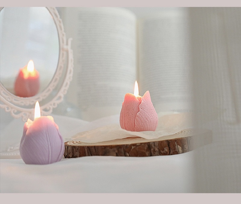 Tulip scented candles, creative gifts, handcrafted birthday presents, diy decorative items, flower candles, solid scented candles, scented aromatherapy, scented candles, home scented candles, scented aromatherapy sets, essential oil scented candles pic 5