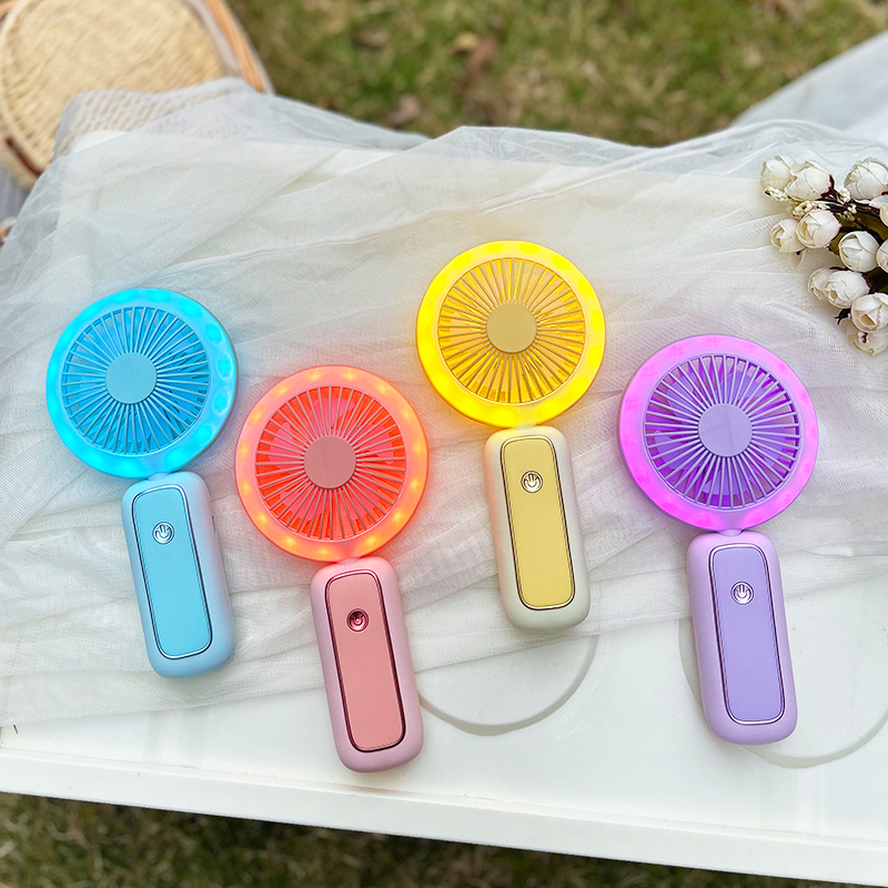 立式方便便捷简约三档折叠带灯小风扇详情1