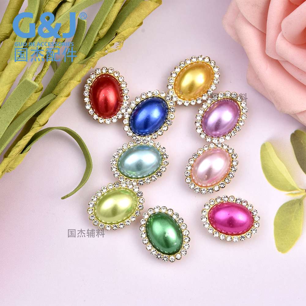 Taiwan A10*14 pointed oval drill acrylic drill handicraft clasp with flower egg shape imitation Taiwan acrylic Application Scenario