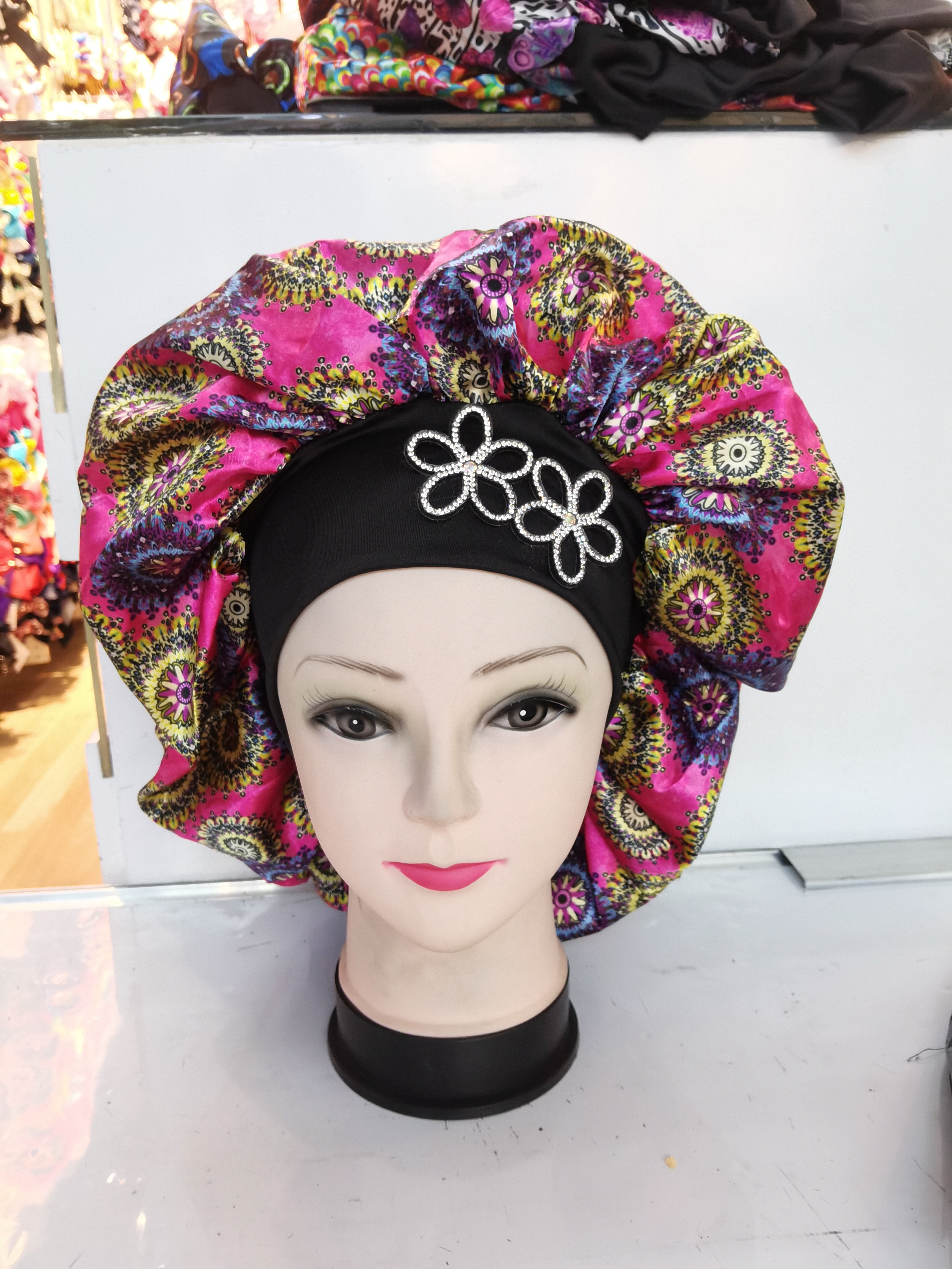 2020 New Imitation Silk Round Hat Satin Nightcap Beauty Hair Cap Makeup Cap