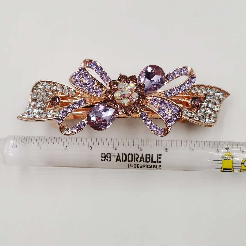 头饰发夹合金弹簧夹扎头发钢夹水晶发卡马尾夹时尚女士饰品精美发饰产品图