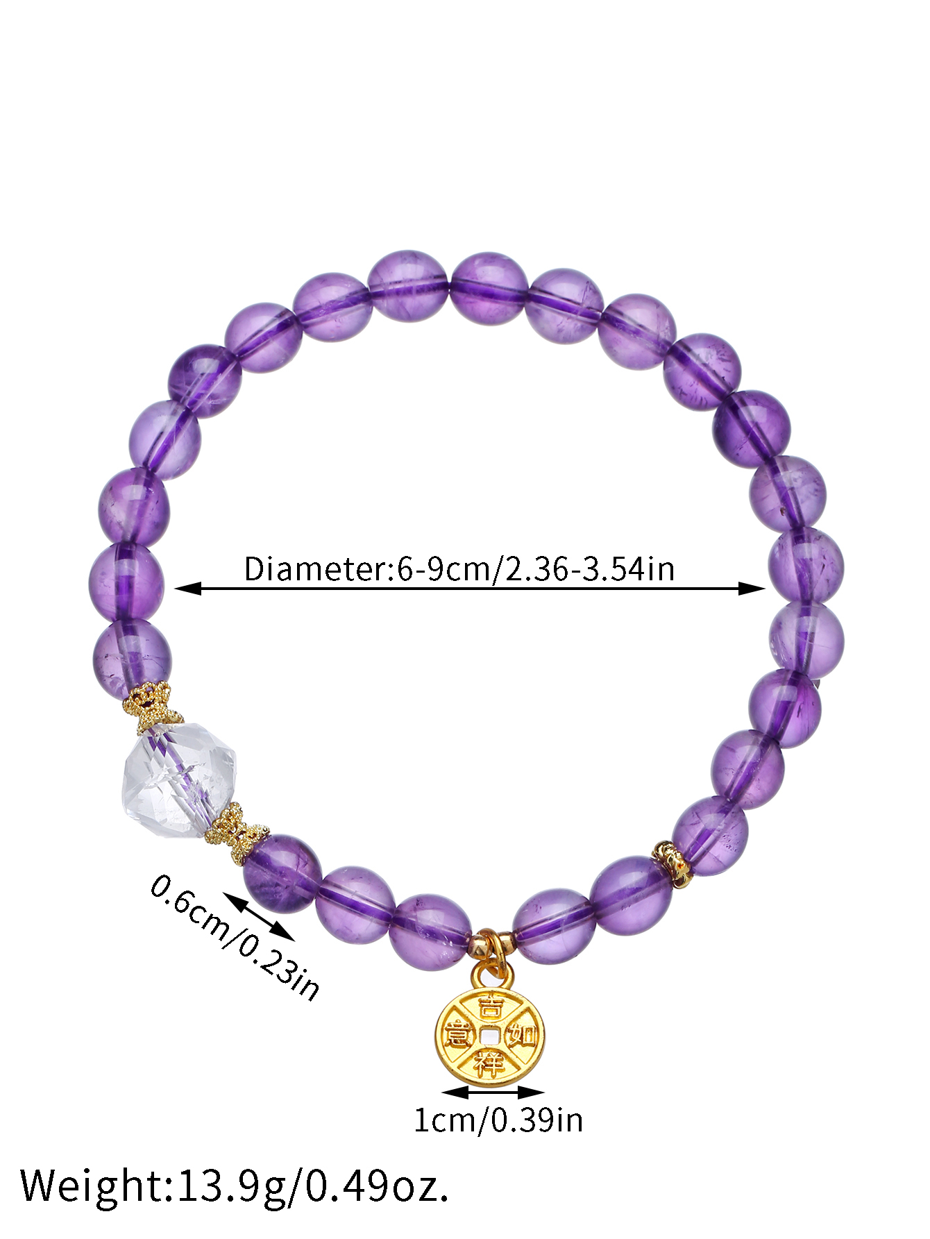 手串套装/紫檀手串/天然白水晶手串/手串紫金鼠/寺庙文创白底实物图