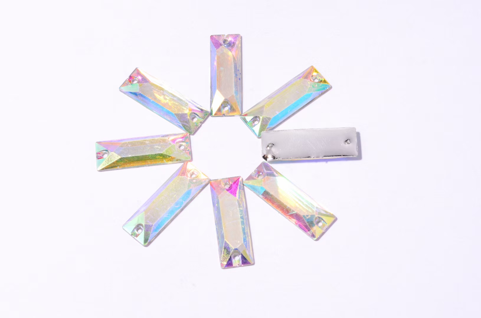 The large diamond inside is a 7*15 horse's eye sunflower white horse's eye sunflower double-layer pointed sole glass hand-sewn diamond. diy shoes, clothing, accessories and accessories factory direct sales Item Picture