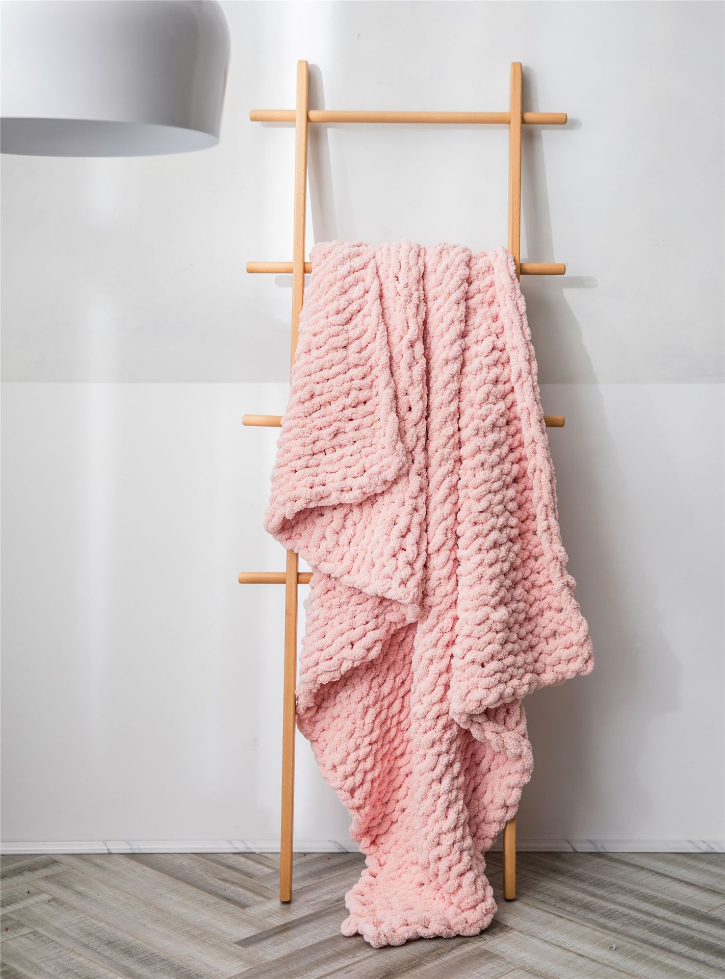 Coarse wool Blanket, hand-woven blanket, Chenille stick knitted blanket, sofa cover blanket 130*160cm, nap cover blanket blanket Item Picture