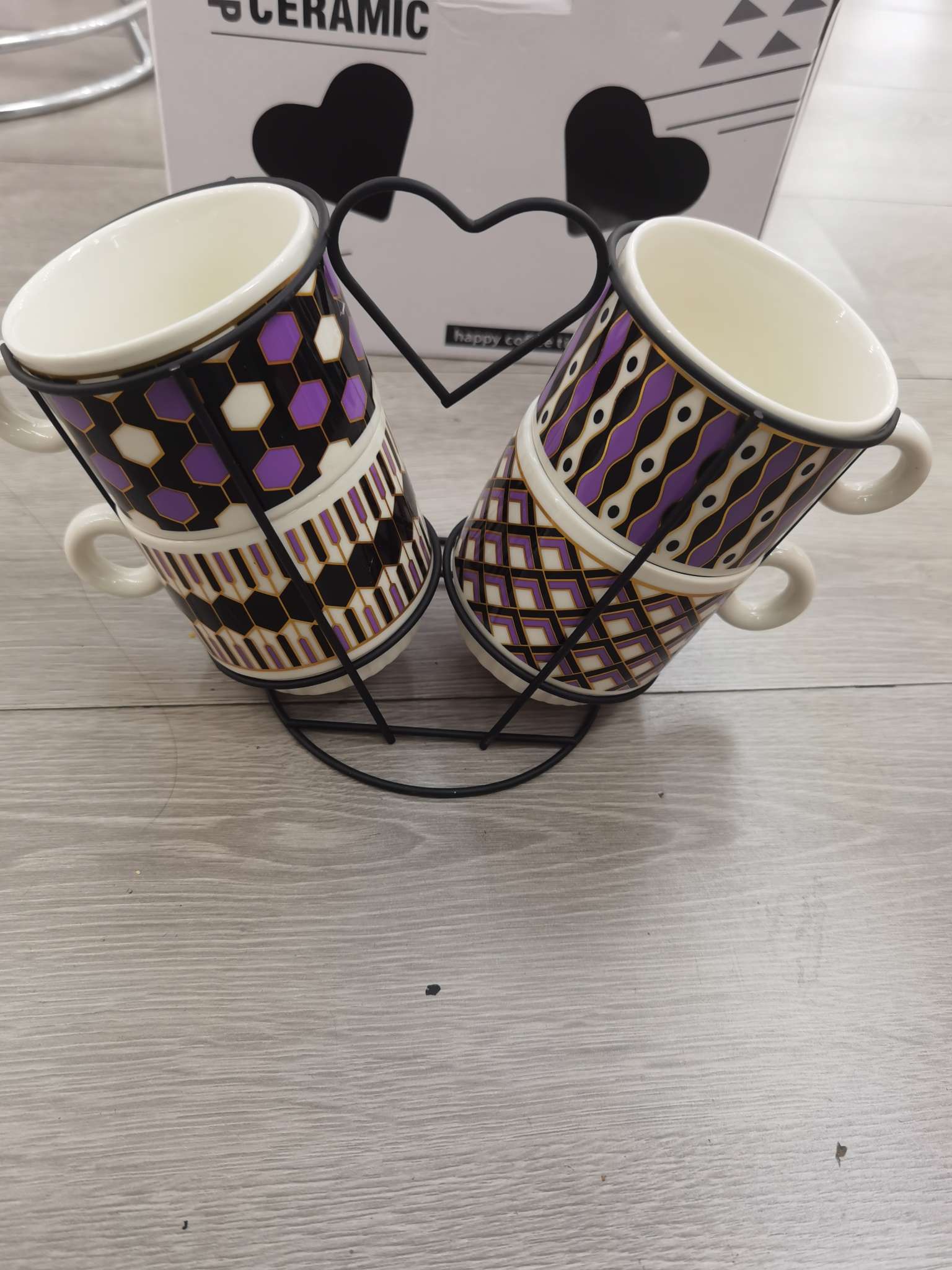 "Ceramic coffee cup, exquisite cup, coffee cup set, an essential item for elegant afternoon tea" Ceramic coffee cup, ceramic coffee cup, ironwork stacked cup, ceramic coffee cup, ceramic coffee cup Item Picture