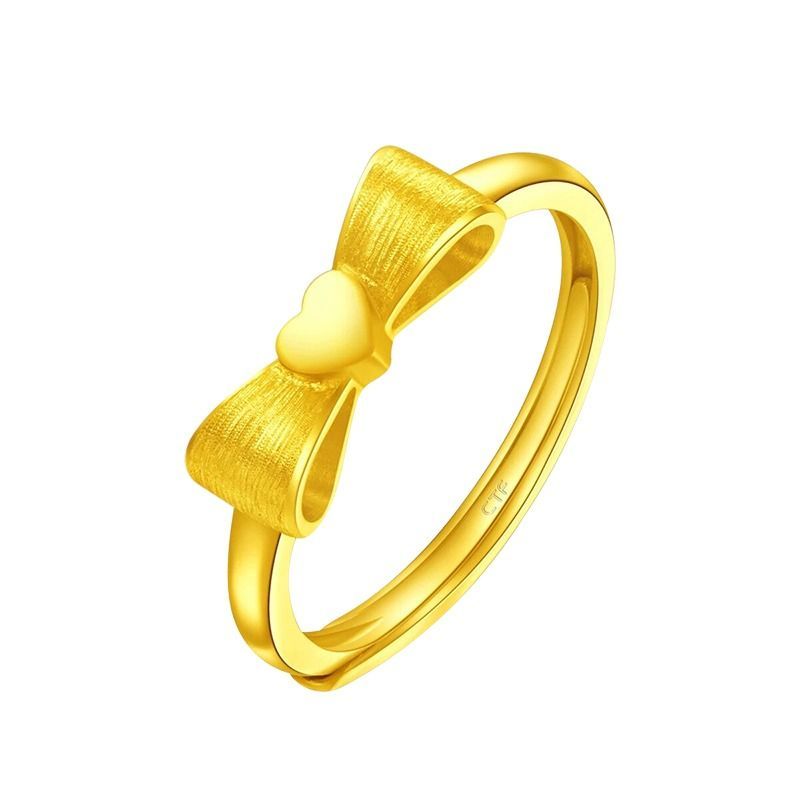 Vietnamese sand gold plated fugitive princess double heart women's ring, Pinduoduo best-selling ring, Japanese and Korean fashionable open heart women's ring, novel accessories Item Picture