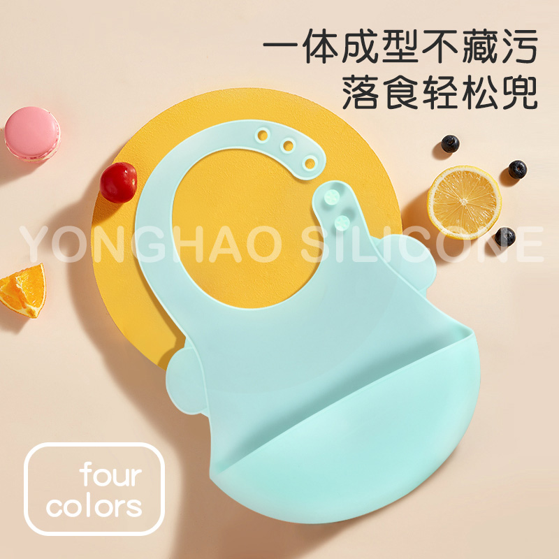 Non Toxic Silicone Baby Bibs Free Feeding Food Catcher  