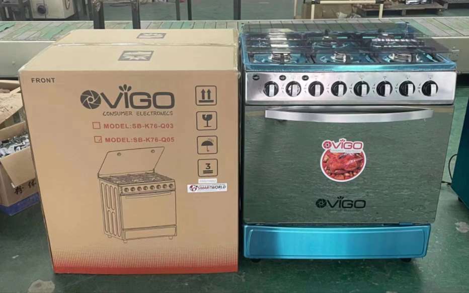 六头煤气灶+带烤箱全不锈钢