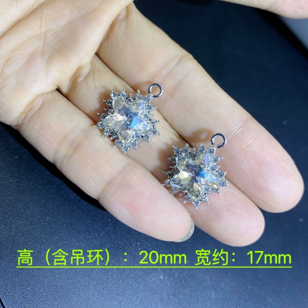 Douyin Live streaming bestsellers: Snowflake crystal color-preserving bracelets, pendants, earrings, and other diy material accessories