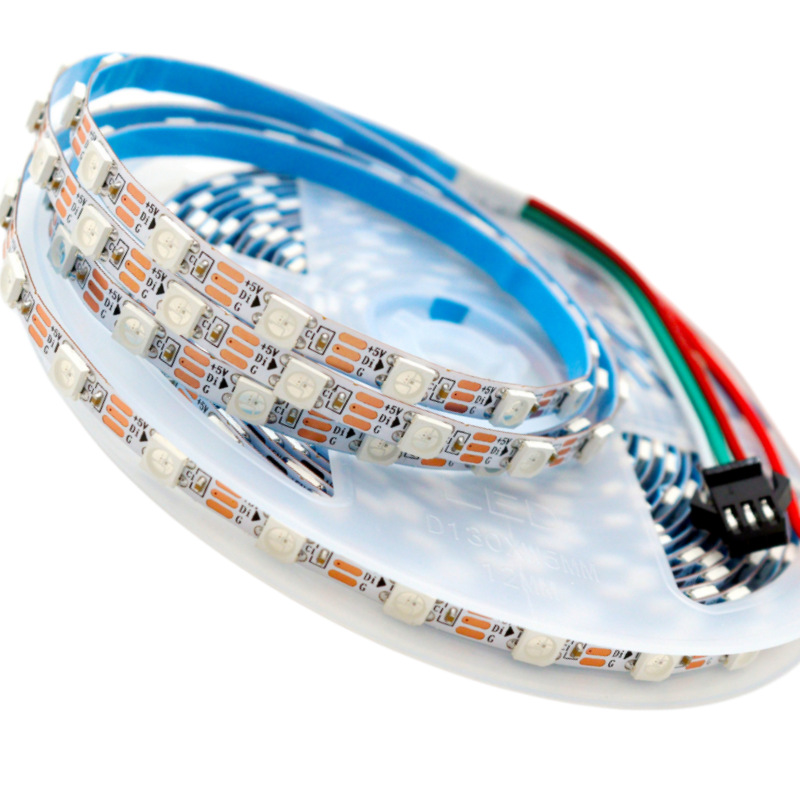 灯带热销5V5.5MM窄板WS2812B一米3060灯内置IC可编程 LED全彩幻彩灯带 流水灯带细节图
