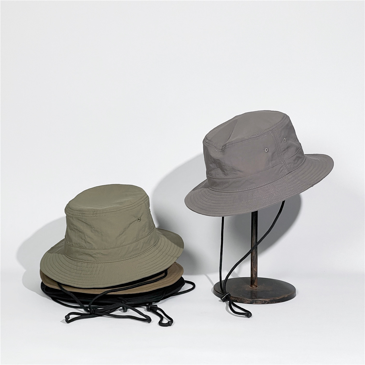 Outdoor Japanese-style quick-drying work clothes, waterproof fisherman hats, sun hats, summer sun protection hats, men's wholesale drawstring basin hats, women's 5 Specification image