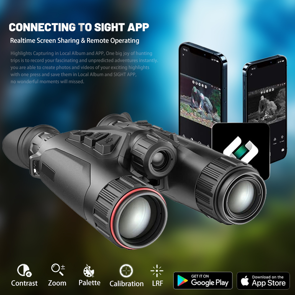 Newest Multispectral Thermal Imaging Binoculars Built GPS 1000m LRF Laser Distance Measuring 850nm Infrared Night Vision Hunting Specification drawing