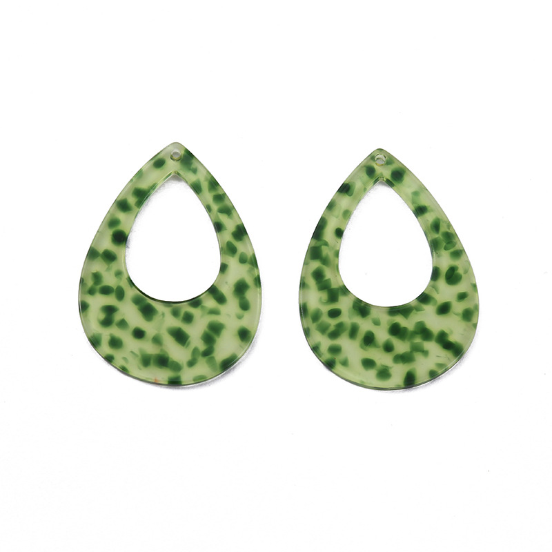 Amazon's best-selling teardrop earrings, multi-color patterned earrings, exaggerated earrings, semi-finished DIY accessories, accessories Item Picture