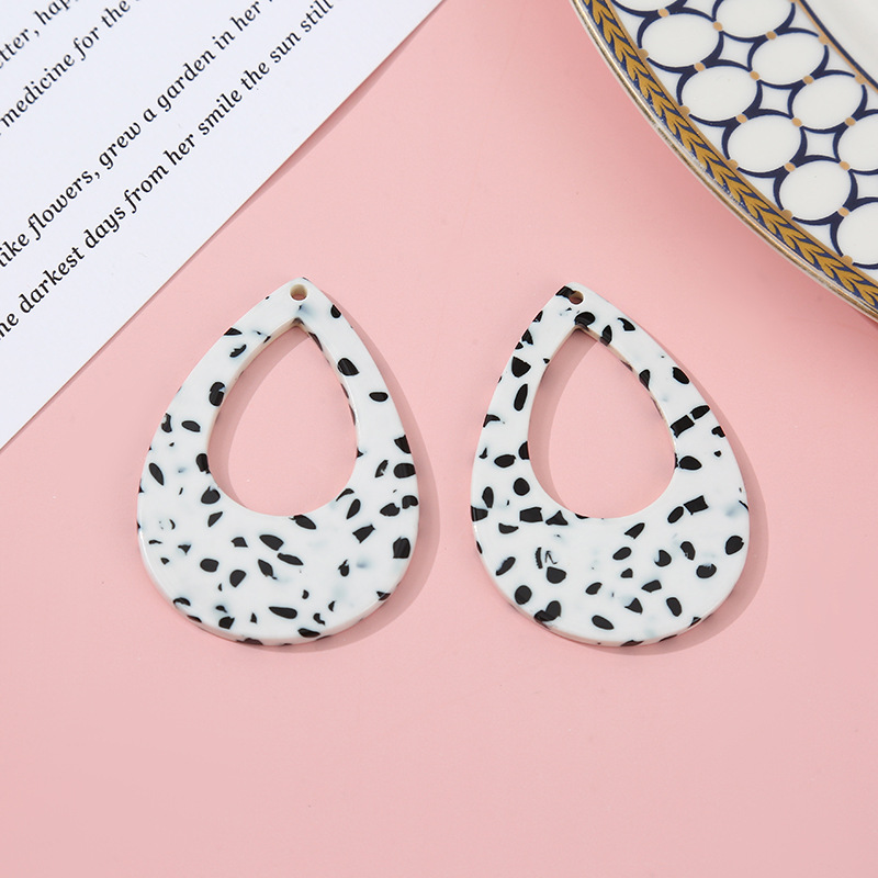 Amazon's best-selling teardrop earrings, multi-color patterned earrings, exaggerated earrings, semi-finished DIY accessories, accessories detail image 3