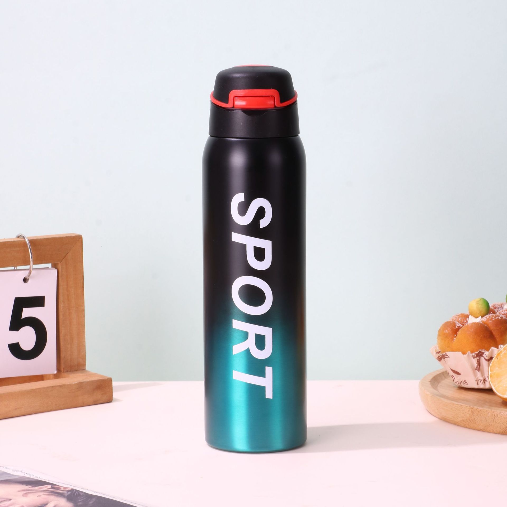 S98-YHSQ3601 Creative Sports Duckbill Pot Vacuum Straw Stainless Steel Insulated Cup Portable Spring Lid Gift Cup details Picture
