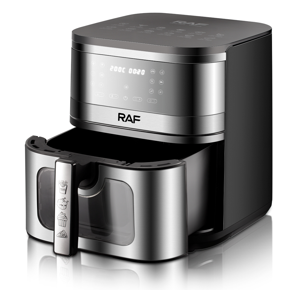 RAF European standard cross-border air fryer, large-capacity multi-functional smart home digital display electric fryer, 8L, no smoke Specification image
