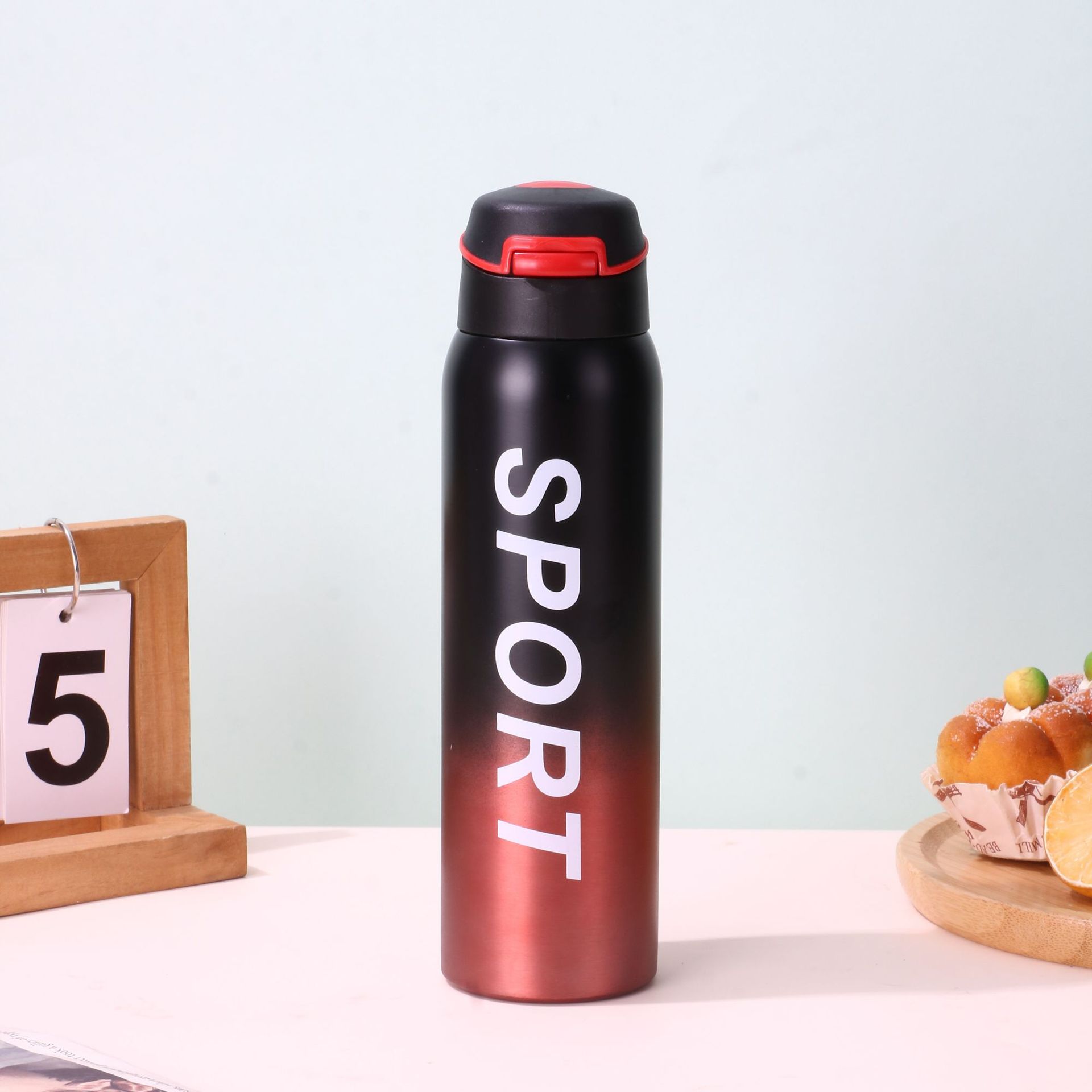 S98-YHSQ3601 Creative Sports Duckbill Pot Vacuum Straw Stainless Steel Insulated Cup Portable Spring Lid Gift Cup Item Picture